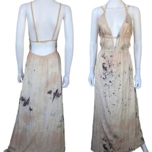 Cut-out Plunging Neckline Goddess Intropia Rosa Tie Dye Maxi Dress